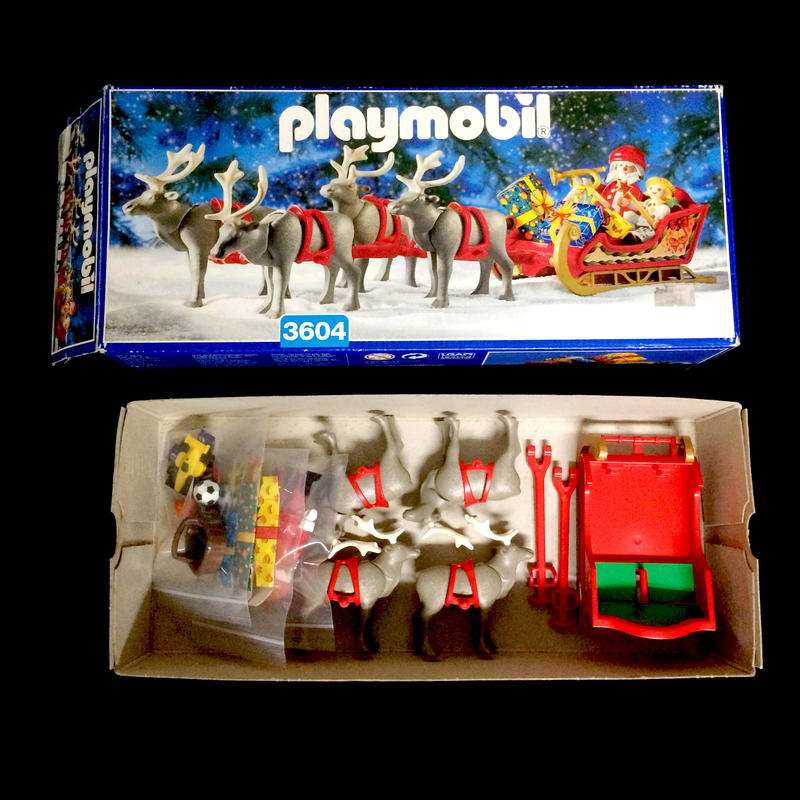 【Playmobil】德國 摩比 3604 聖誕老人 小天使 麋鹿 雪橇套組（九成新）絕版品