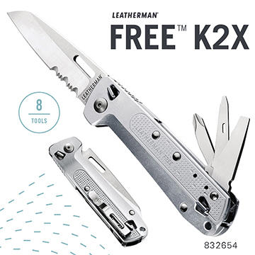 【angel 精品館 】Leatherman FREE K2X 多功能工具折刀(半齒刃/銀色握柄) 832654