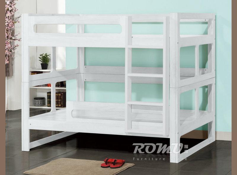 【DH】商品貨號A230-2商品名稱日式實木白色3.5尺雙層造型床架。實木床底。細膩雅緻。主要地區免運費