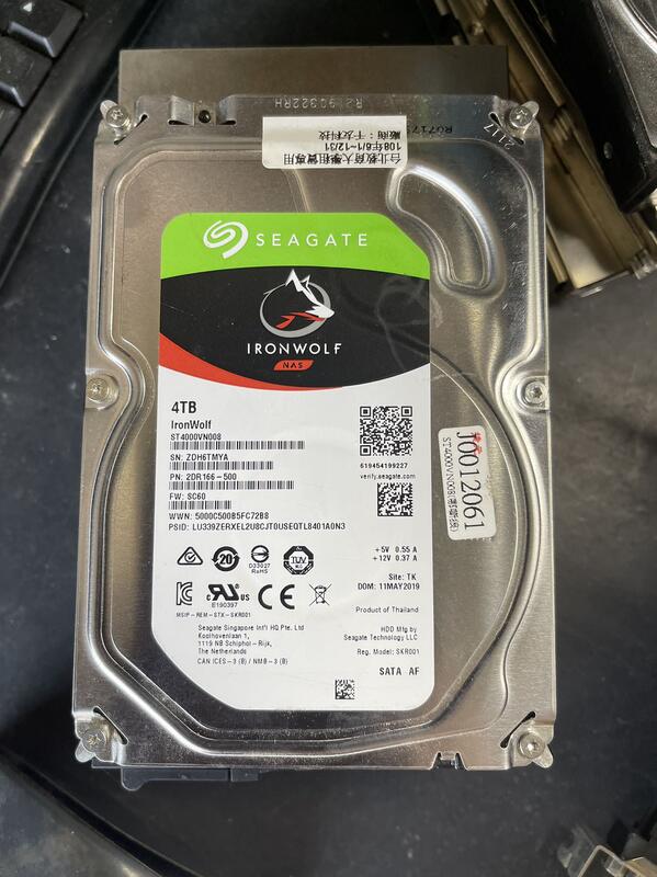 ブランド品専門 2台 SEAGATE IRONWOLF 4TB ST4000VN008 (1