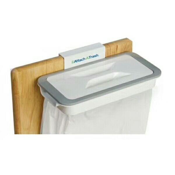 ( 3組 )可掛式垃圾筒帶蓋子 廚房廚餘門後垃圾袋架 廚櫃門收納 垃圾架垃圾桶Attach-A-Trash