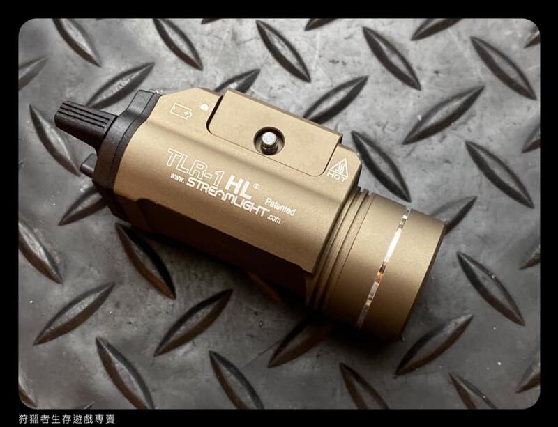 【狩獵者生存專賣】SOTAC TLR-1 HL 風格-600流明-戰術槍燈-有爆閃功能-仿真刻字-沙色