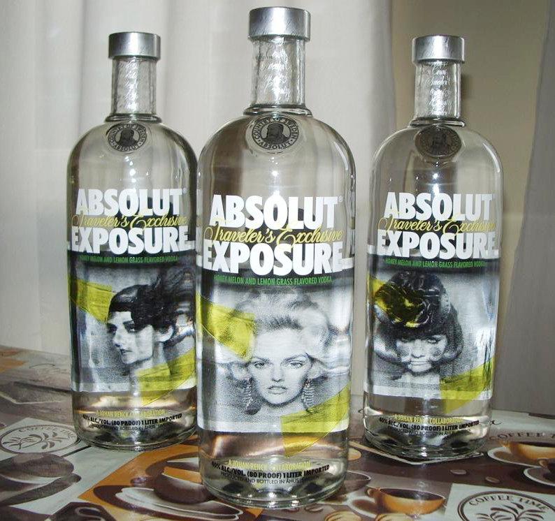 Absolut Vodka 絕對伏特加 EXPOSURE曝光 2013限量版、三瓶一套、1L、空瓶