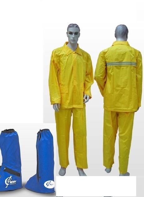 【shich上大莊】 夜光龍安全 雨衣(黃色) 兩件式 （透氣三角網、反光條）+強耐型雨鞋套 合購優惠790元