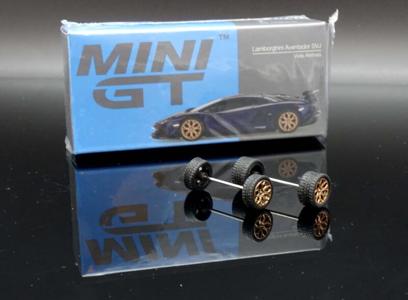 【MASH】 購買MINI GT車款加購區  Aventador SVJ 深藍 #343 原廠胎圈 不單售