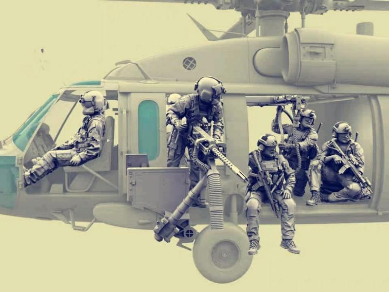 【現貨一套】1/35 黑鷹直升機駕駛及武裝人員 共7人  XD264