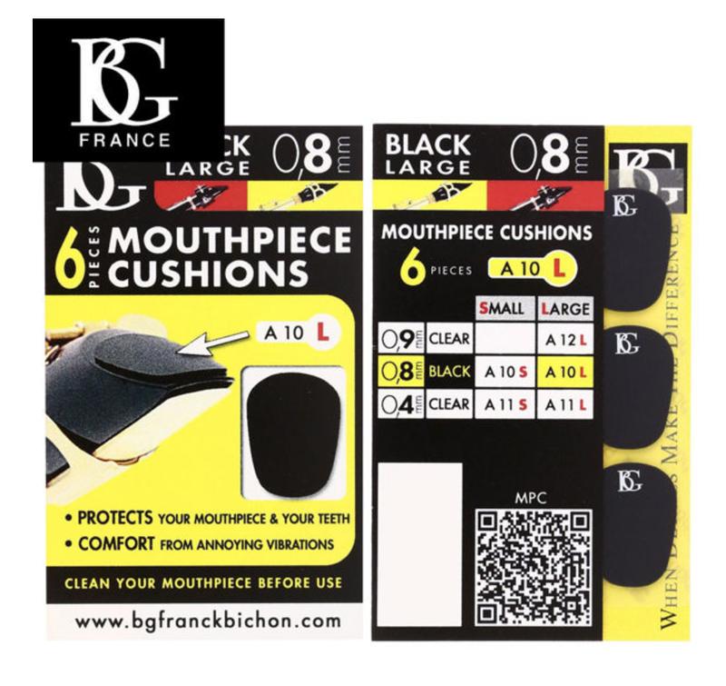 【好聲音樂器】原廠 法國BG A10L 牙墊 護片 黑 0.8mm 6片裝 薩克斯風/ 豎笛 / 墊片1