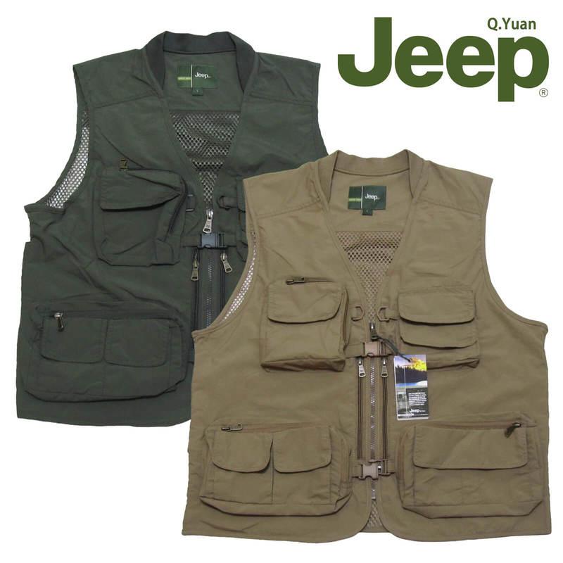 Jeep背心 釣魚背心 攝影背心 加大尺碼背心 防潑水 網眼布 多口袋(321-A991)(321-A992)sun-e