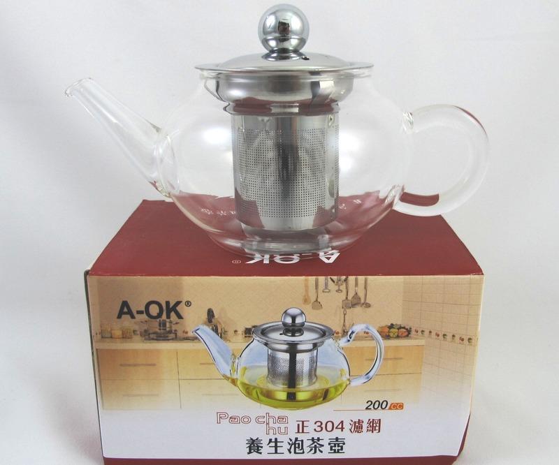 【A-OK】養生泡茶壺 #304濾網 玻璃泡茶壺 200cc玻璃濾心壺 沖茶壺 玻璃茶具 耐熱