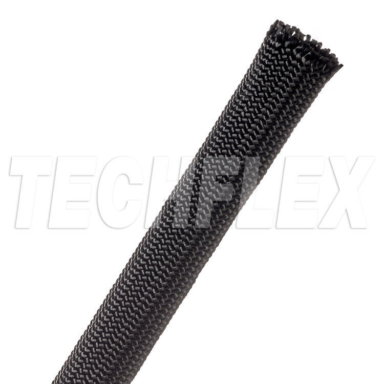 1公尺 - 美國Techflex NMN系列 黑色 柔軟 尼龍布料材質 100%覆蓋 無擴張性 線材套管