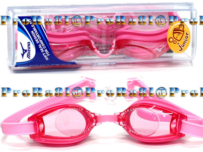 鞋大王Mizuno N3TF-409500(66)粉紅 PC鏡片，TPR護墊，矽膠頭帶泳鏡(兒童款)【台灣製】