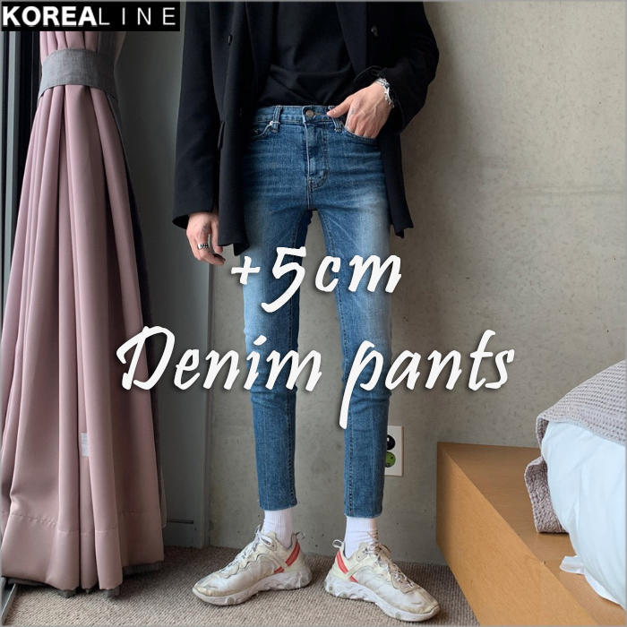 搖滾星球韓國代購 修身顯瘦窄管刷色牛仔褲 九分煙管褲 AC8924
