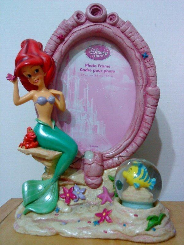 Disney迪士尼公主The Little Mermaid小美人魚Ariel愛麗兒公仔相框+小比目魚水晶球