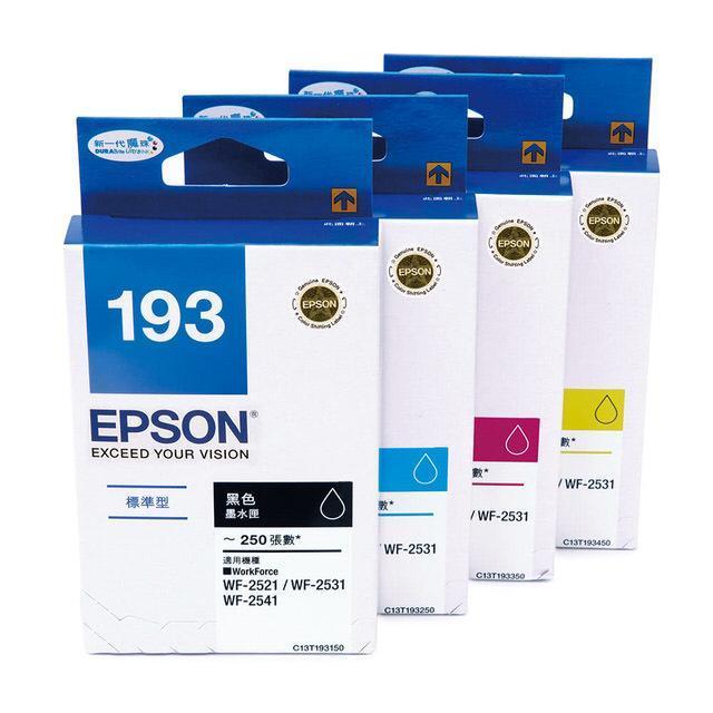EPSON193(C13T193150)C13T193250(C13T193350)C13T193450原廠盒裝墨水匣