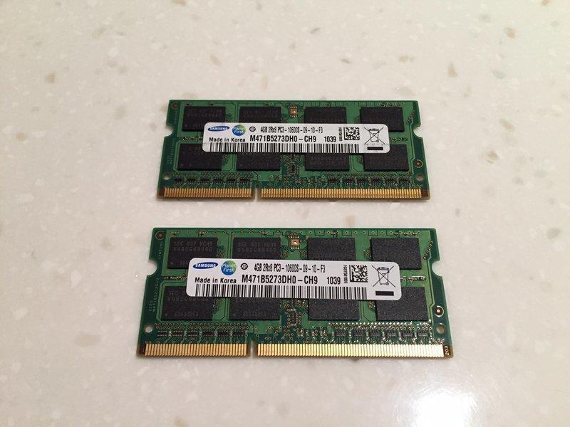 Apple筆電原廠專用Samsung DDR3-1600 4Gx2