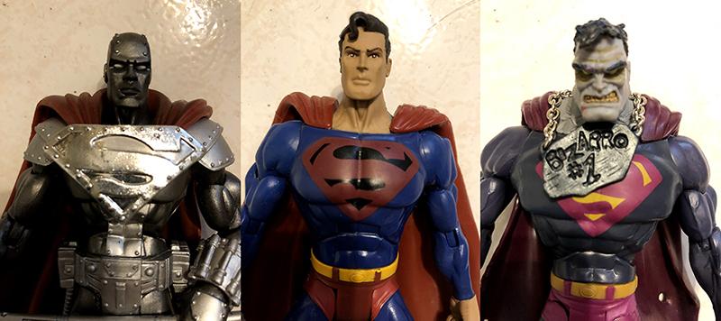 Mattel Steel Superman Bizarro 鋼鐵超人 超人 比扎羅 6吋人偶三隻一組