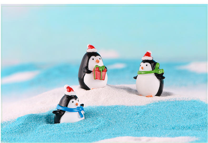 【微景小舖】聖誕節可愛小企鵝 微景觀雪景造景擺件 微景觀居家裝飾園藝造景 拍攝道具迷你場景佈置 療癒小物DIY櫥窗佈置