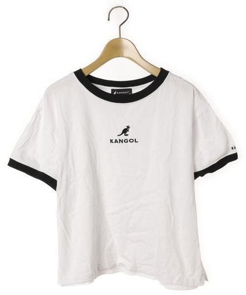 KANGOL 復古運動風 圓領短袖上衣 短袖T恤 短袖T-shirt 棒球T 拼接 撞色 二手 古著 袋鼠 日本代購