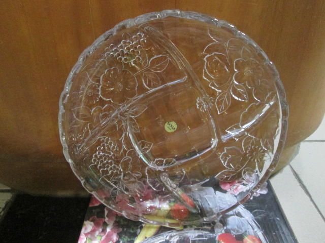 SOGA 日本 糖果盤 水果盤 點心盤 沙拉盤 水晶玻璃五格盤