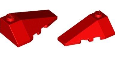 LEGO Red Triple Wedge Brick 4x2 2x4 樂高紅色三面斜邊楔形磚 左右一組 4180409