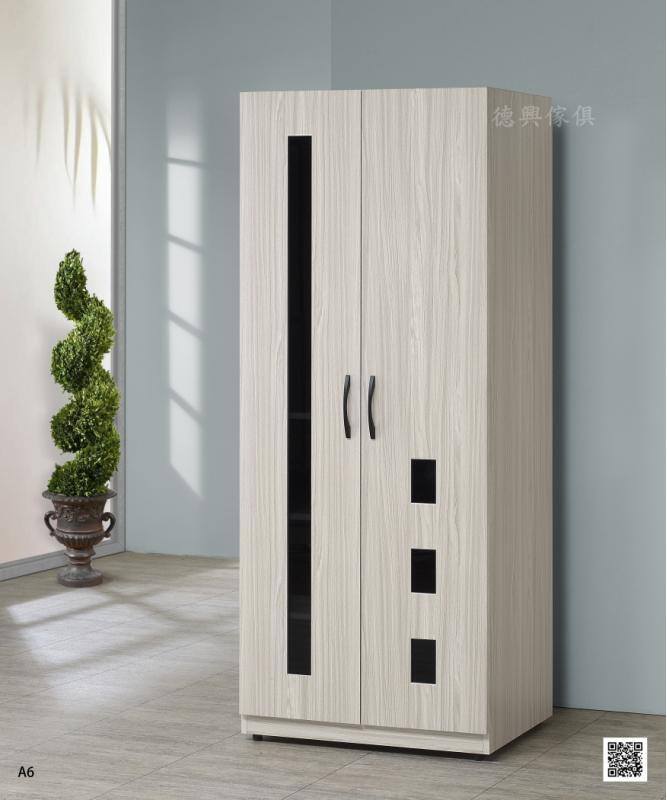 ✳德興傢俱✳ 白雪松色2.5x6.3尺 雙吊衣櫃 單門衣櫃 開門衣櫃