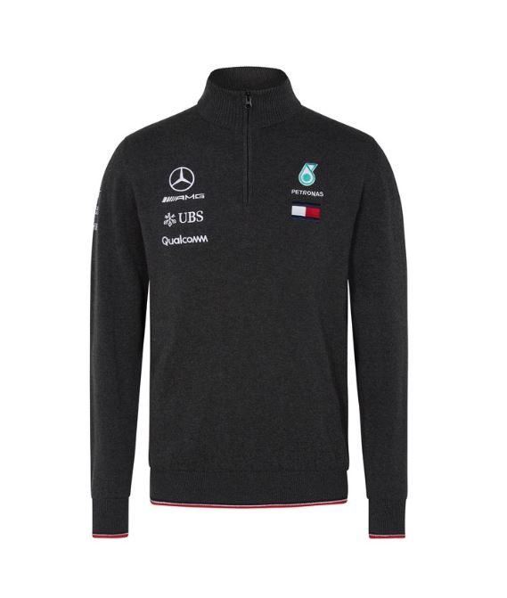 【F1授權正品】 Mercedes-AMG車隊授權男士毛衣 針織衫 F1賽車 賓士長袖毛衣 賓士長袖拉鏈上衣