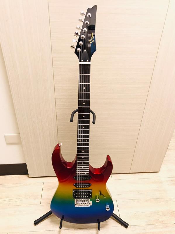 (響赫樂器)Smiger L-G4彩虹漸層+小搖座 Standdard 型單單雙電吉他 附加厚琴袋