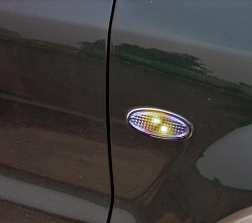 圓夢工廠 Ford 福特 Escape 2004~2007 改裝 鍍鉻銀底框 LED 黃光 葉子板 側燈 方向燈