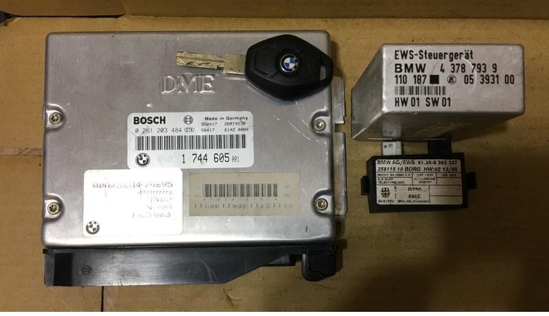 大坡BMW E38 730i 引擎電腦+EWS+KEY ECU KITS DME 1744605 0261203484