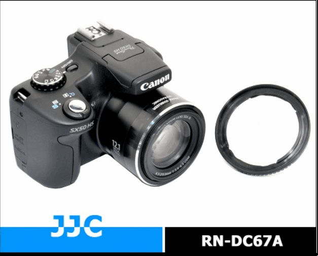 JJC RN-DC67A濾鏡轉接環(裝67mm保護鏡UV濾鏡頭蓋CPL偏光鏡) CANON SX60 SX50 SX40