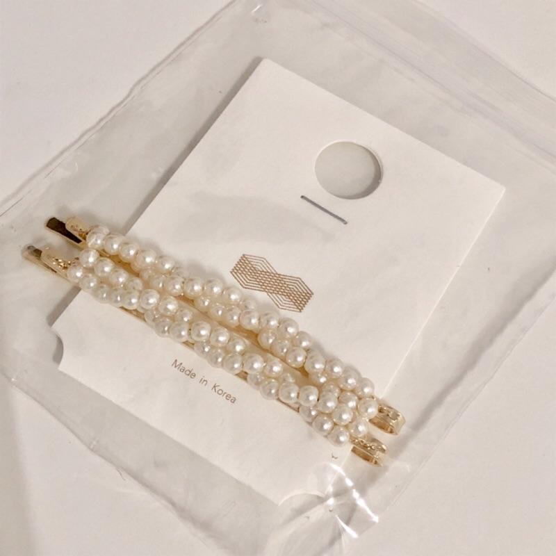 韓國購回🇰🇷gonggan 氣質珍珠髮夾 小珍珠麻花髮夾