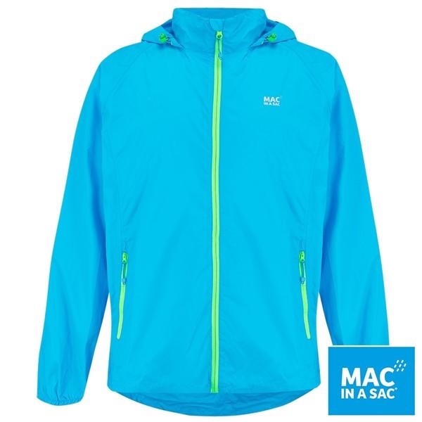(登山屋)MAC IN A SAC男女款輕巧袋著走防水抗風透氣輕量外套MNS089螢光藍