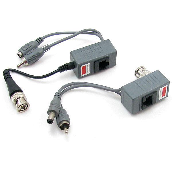 3合1監控視頻300米BNC雙絞線傳輸器+電源+聲音 BNC轉RJ45雙絞線傳輸接收器 