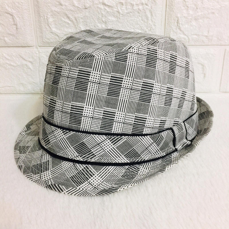 精品格紋紳士帽 (L)