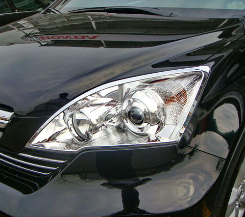 圓夢工廠 Honda CRV CR-V 2007~2012  改裝 鍍鉻銀 車燈框飾貼 前燈框 頭燈框 大燈框