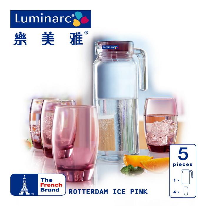 《夏本舖》全新 Luminarc 1壼4杯 水具組 鹿特丹壺 凝彩 冰粉水杯 玻璃 法國 樂美雅 ARC-J5828