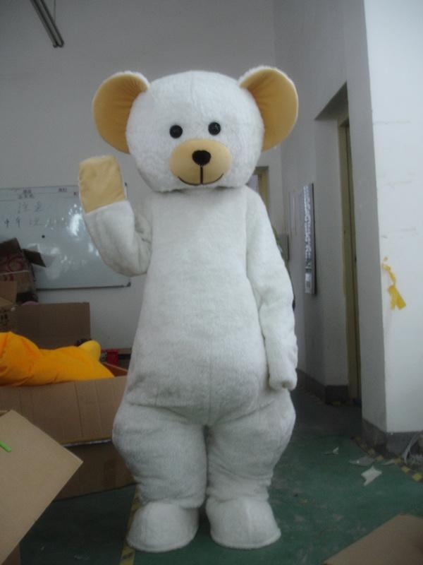 卡通 動漫 行走人偶 動漫服裝表演道具 白色泰迪熊