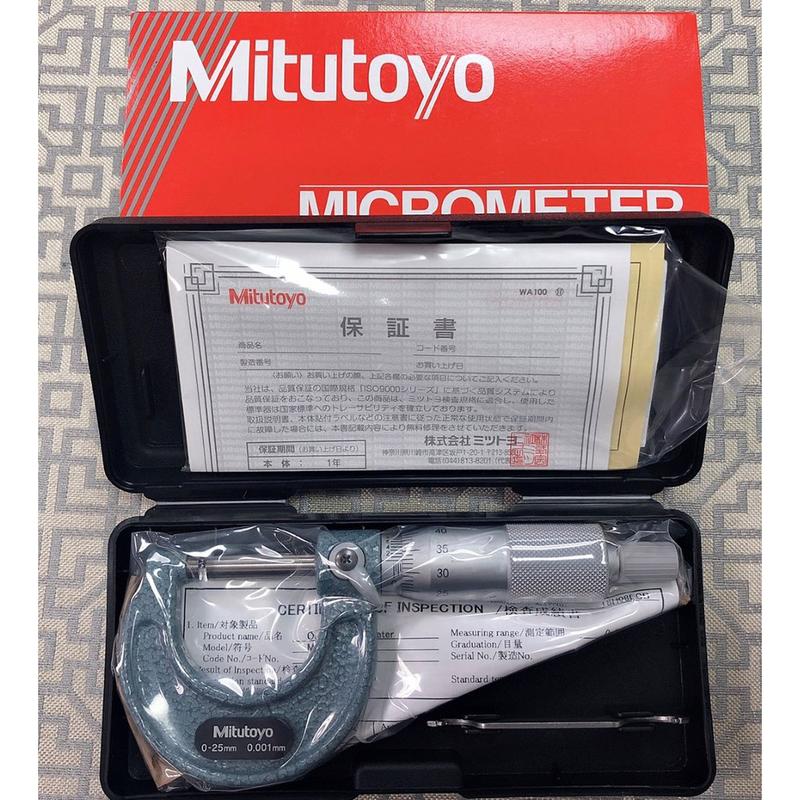 【卡尺專家】Mitutoyo三豐分厘卡 外徑測微器103-129 0.001/0-25mm 現貨未稅