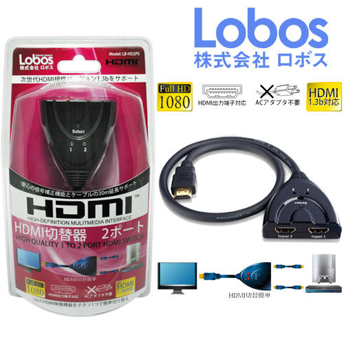 LOBOS HDMI二進一出 訊號切換器 - 豐穗國際