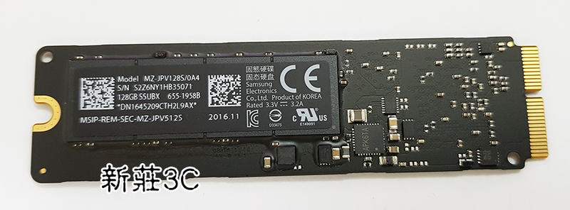 【新莊3C】Apple Macbook pro 2015 拆機品 原廠 SSD 128G、256G