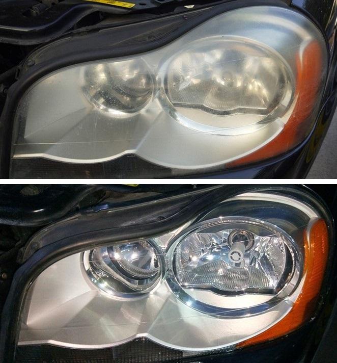 大燈快潔現場施工 Volvo 富豪 XC90 原廠車大燈泛黃霧化拋光修復翻新處理