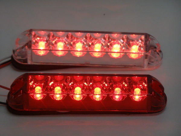 貨車 卡車零件 12V/24V 6顆 LED 照輪燈 巧克力燈大變身-紅