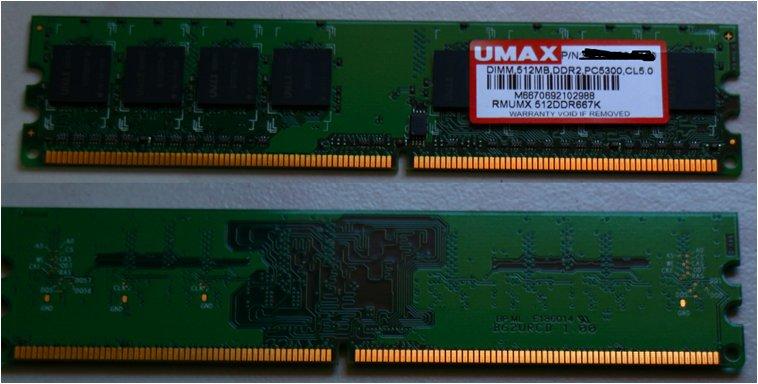 二手 UMAX DDR2 667 512MB RAM 