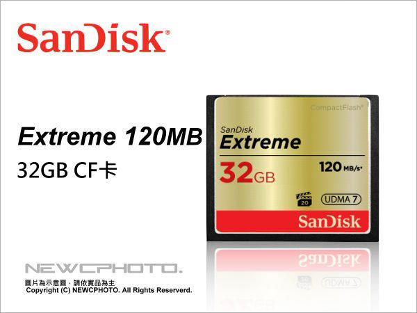 【薪創台中NOVA】SanDisk Extreme CF 32GB 120MBs 800X 適7D 5D D800