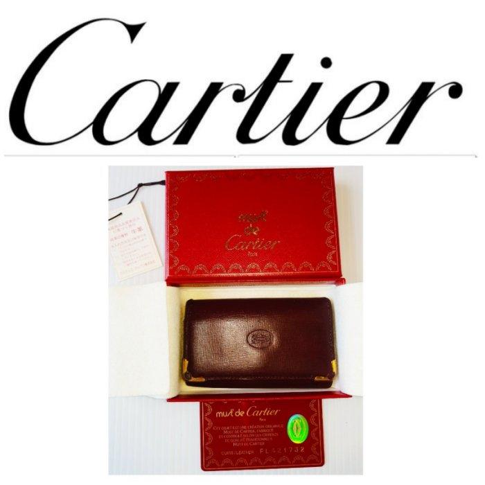 CARTIER 卡地亞 Must de Cartier 鑰匙包 皮夾 鑰匙圈 小牛皮 錢包 發財夾 二手 含保卡 有LV