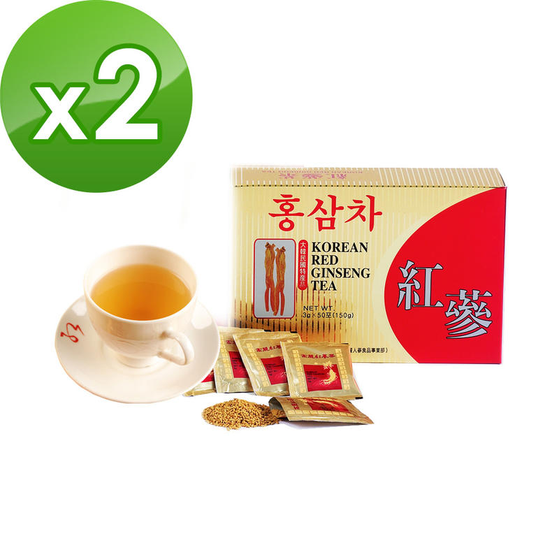 金蔘-6年根韓國高麗紅蔘茶(50包/盒,共2盒)