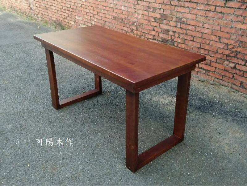 【可陽木作】原木U型腳長桌(深柚木色) / U型腳木桌 / 造型桌 / 柚木色餐桌 / 客製木桌 / 茶几