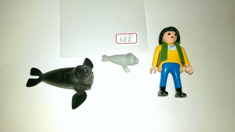 《樂摩比》Playmobil D688 海洋公園海洋世界動物飼養員與海豹海獅德國摩比人偶摩比人公仔人偶二手出清! 