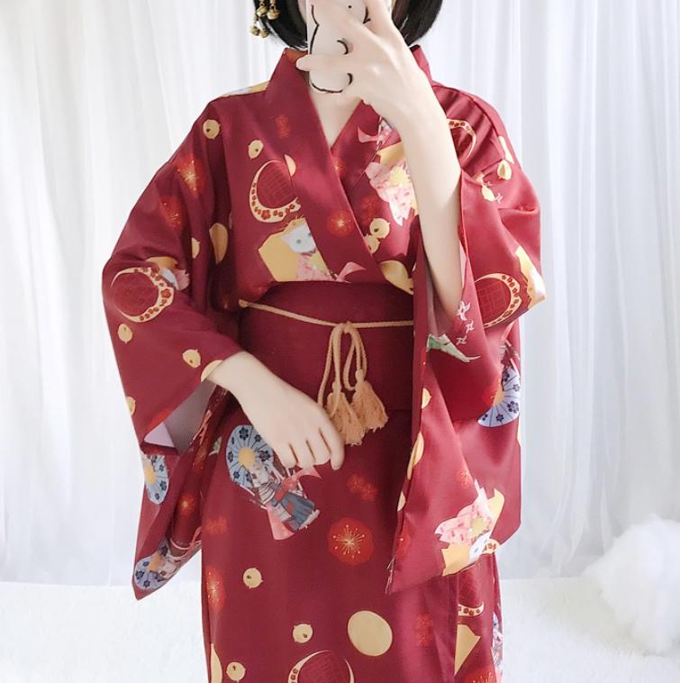 《免運費》守護公主和風可愛印花復古少女日式女和服cosplay