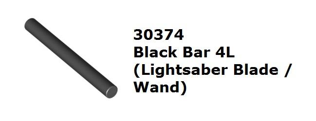 【磚樂】LEGO 樂高 30374 6116604 Black Bar 4L 黑色 木棍